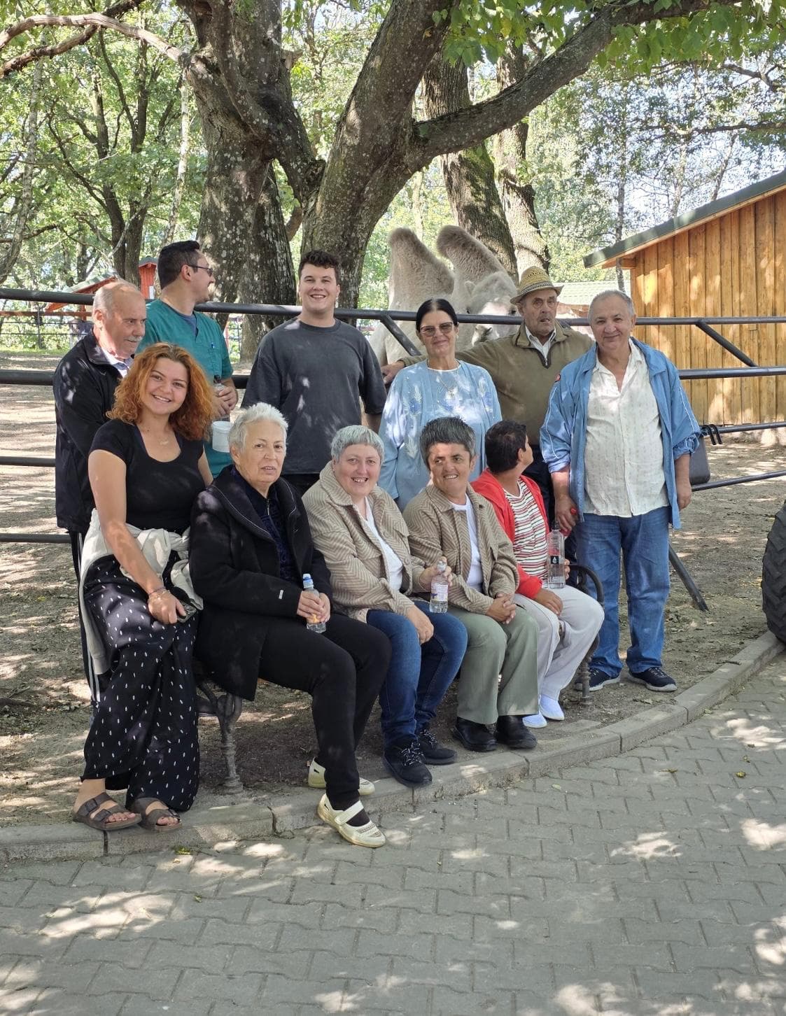 Rezidenți și personal Casa Cristiana într-o activitate de grup în aer liber — azil Sălicea Cluj.